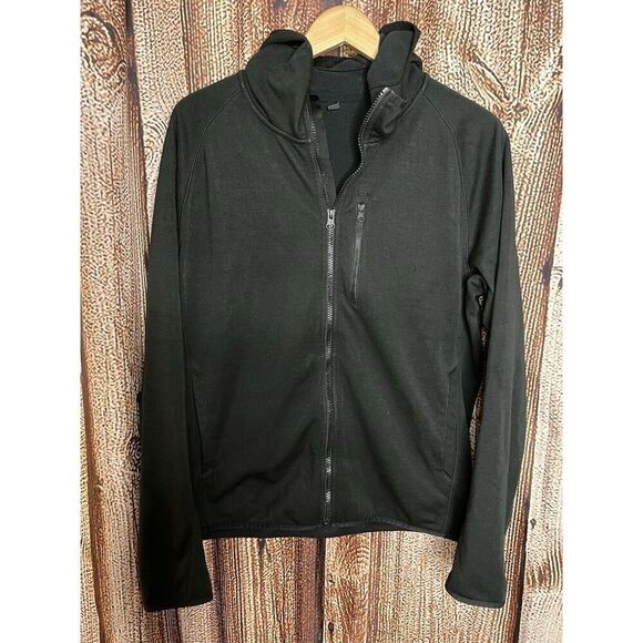 Uniqlo Mens Black Full Zip Long Sleeve Fleece Lined Jacket Size Medium - Picture 1 of 3